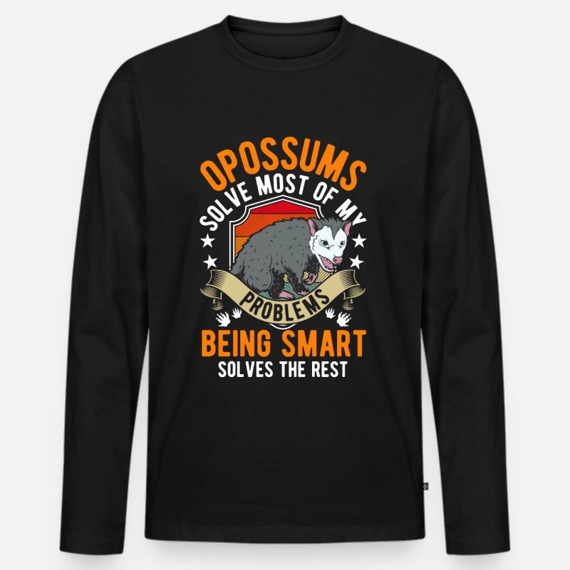 Opossum Geschenk Possum Beutelratte - Männer Premium Bio Langarmshirt - Schwarz