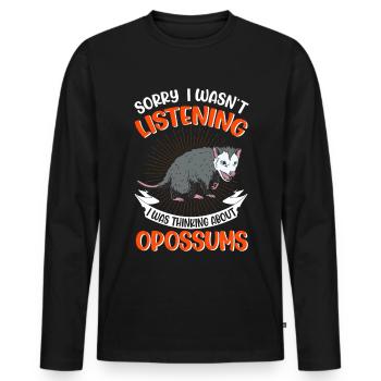 Opossum Cadeau Marsupial Opossum - T-shirt manches longues Premium bio Homme - noir - Devant - Nico (187cm)