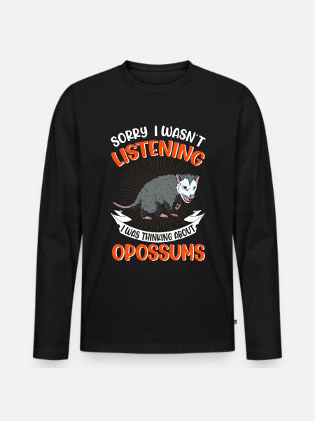 Opossum Geschenk Possum Beutelratte - Männer Premium Bio Langarmshirt - Schwarz