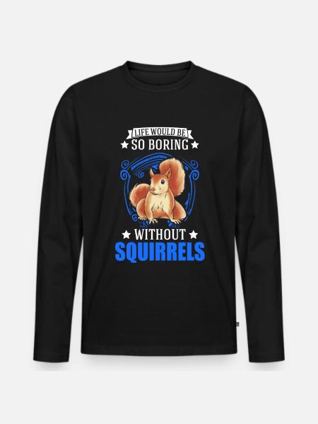 Eichhörnchen Geschenk Squirrel Grauhörnchen - Männer Premium Bio Langarmshirt - Schwarz