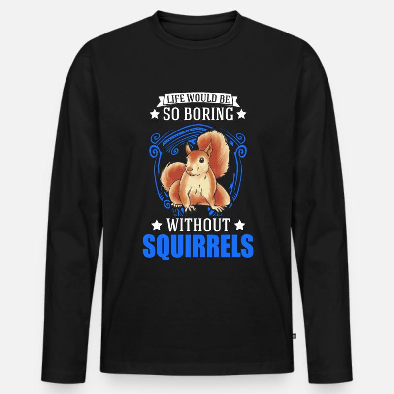 Eichhörnchen Geschenk Squirrel Grauhörnchen - Männer Premium Bio Langarmshirt - Schwarz