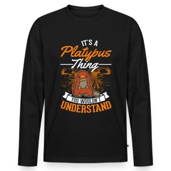 Platypus Gift Platypus - Men's Premium Organic Long Sleeve Shirt - black - Front - Nico (187cm)