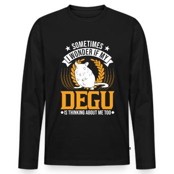 Degu owner shrub rat forest degu - Men's Premium Organic Long Sleeve Shirt - black - Front - Nico (187cm)