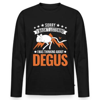 Degu Gift Shrub Rat Forest Degu - Men's Premium Organic Long Sleeve Shirt - black - Front - Nico (187cm)