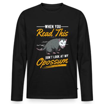 Opossum Cadeau Marsupial Opossum - T-shirt manches longues Premium bio Homme - noir - Devant - Nico (187cm)