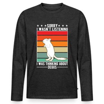 Degu Gift Shrub Rat Forest Degu - Men's Premium Organic Long Sleeve Shirt - heather anthracite - Front - Nico (187cm)