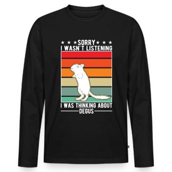 Degu Gift Shrub Rat Forest Degu - Men's Premium Organic Long Sleeve Shirt - black - Front - Nico (187cm)