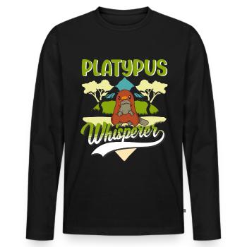 Schnabeltier Flüsterer Platypus Whisperer - T-shirt manches longues Premium bio Homme - noir - Devant - Nico (187cm)