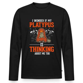 Platypus Spell Platypus - Men's Premium Organic Long Sleeve Shirt - black - Front - Nico (187cm)