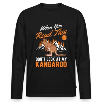 Australian Kangaroo Australia Kangaroo - Men's Premium Organic Long Sleeve Shirt - black - Front - Nico (187cm)