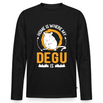 Zuhause ist wo mein Degu ist Walddegu - Männer Premium Bio Langarmshirt - Schwarz - Vorne - Nico (187cm)