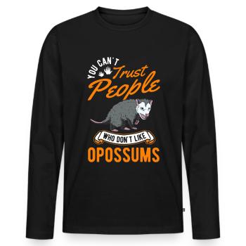 Opossum Cadeau Marsupial Opossum - T-shirt manches longues Premium bio Homme - noir - Devant - Nico (187cm)