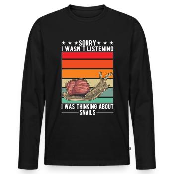Snail Gift Vineyard Snail - Men's Premium Organic Long Sleeve Shirt - black - Front - Nico (187cm)