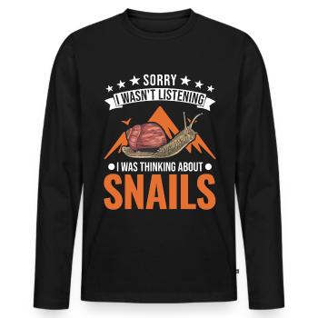 Snail Gift Vineyard Snail - Men's Premium Organic Long Sleeve Shirt - black - Front - Nico (187cm)
