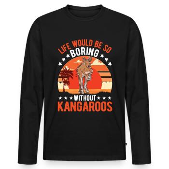 Australian Kangaroo Australia Kangaroo - Men's Premium Organic Long Sleeve Shirt - black - Front - Nico (187cm)