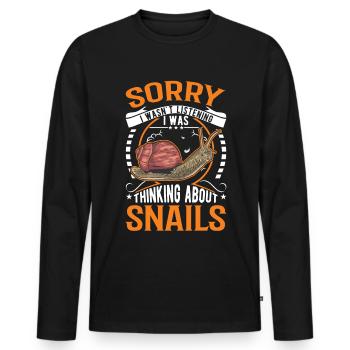 Snail Gift Vineyard Snail - Men's Premium Organic Long Sleeve Shirt - black - Front - Nico (187cm)