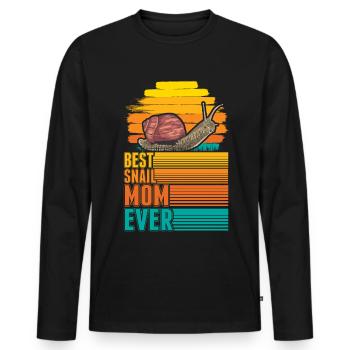 Best Snail Mom Ever Schnecken Mama - Männer Premium Bio Langarmshirt - Schwarz - Vorne - Nico (187cm)
