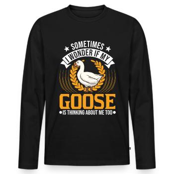 Geese Gift Goose Farmer Goose Goose - Men's Premium Organic Long Sleeve Shirt - black - Front - Nico (187cm)