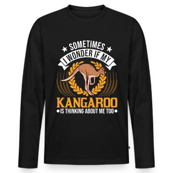 Australisches Känguru Australien Kangaroo - Männer Premium Bio Langarmshirt - Schwarz - Vorne - Nico (187cm)
