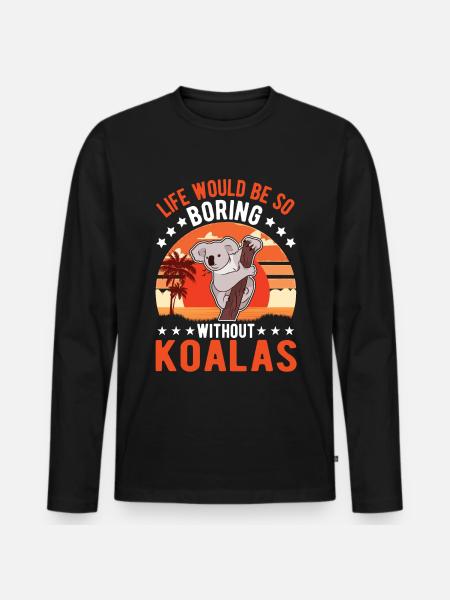 Koala lover Koala bear - Men's Premium Organic Long Sleeve Shirt - black