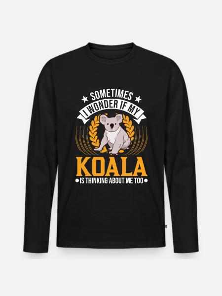 Koala Liebhaber Koalabär - Männer Premium Bio Langarmshirt - Schwarz