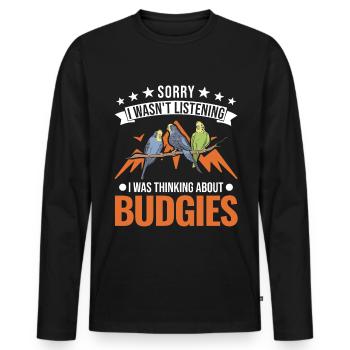 Budgerigar Cadeau Welli Perruche - T-shirt manches longues Premium bio Homme - noir - Devant - Nico (187cm)