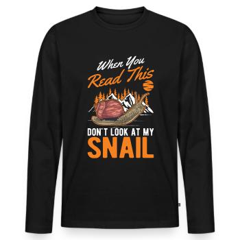 Escargot Cadeau Vignoble Escargot - T-shirt manches longues Premium bio Homme - noir - Devant - Nico (187cm)