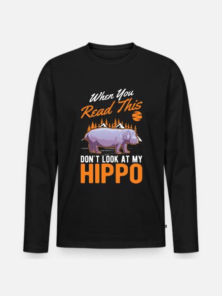 Hippo lover Hippo Hippo - Men's Premium Organic Long Sleeve Shirt - black