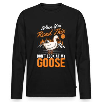 Oies Cadeau Goose Lovers Goose Éleveurs d’oies - T-shirt manches longues Premium bio Homme - noir - Devant - Nico (187cm)