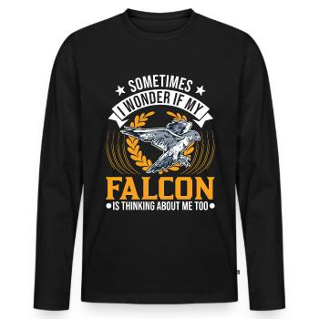 Falcon Gift Falcon Breeding Falcon Breeder Falconer - Men's Premium Organic Long Sleeve Shirt - black - Front - Nico (187cm)