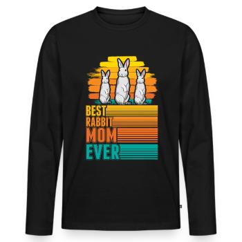 Kaninchen Mama Häschen Hase Kaninchen - Männer Premium Bio Langarmshirt - Schwarz - Vorne - Nico (187cm)