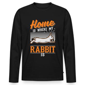 Zuhause ist wo meine Kaninchen ist Hase - Männer Premium Bio Langarmshirt - Schwarz - Vorne - Nico (187cm)