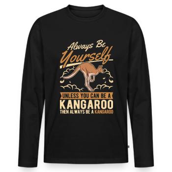 Always be yourself Kangaroo Australia Kangaroo - Men's Premium Organic Long Sleeve Shirt - black - Front - Nico (187cm)