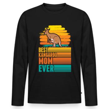 Meilleure maman kangourou de tous les temps Känguru Mama - T-shirt manches longues Premium bio Homme - noir - Devant - Nico (187cm)
