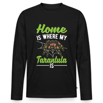 Zuhause ist wo meine Tarantel ist - Männer Premium Bio Langarmshirt - Schwarz - Vorne - Nico (187cm)