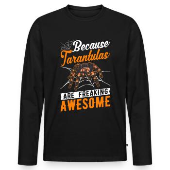 Because Tarantulas are freaking awesome Tarantel - Männer Premium Bio Langarmshirt - Schwarz - Vorne - Nico (187cm)