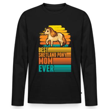 Best Shetland Pony Mom Ever Shetty Mama - Männer Premium Bio Langarmshirt - Schwarz - Vorne - Nico (187cm)