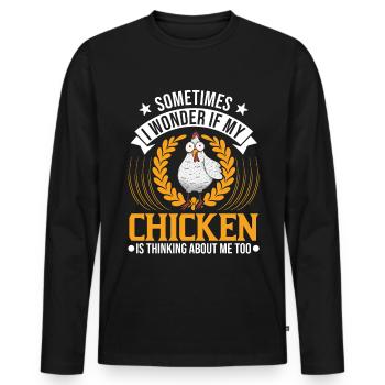 Chickens Chicken Farming Chicken Farmer - Men's Premium Organic Long Sleeve Shirt - black - Front - Nico (187cm)