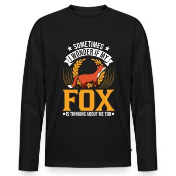 Fox Gift Red Fox - Men's Premium Organic Long Sleeve Shirt - black - Front - Nico (187cm)
