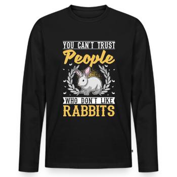 Rabbit Rabbit Rabbit - Men's Premium Organic Long Sleeve Shirt - black - Front - Nico (187cm)