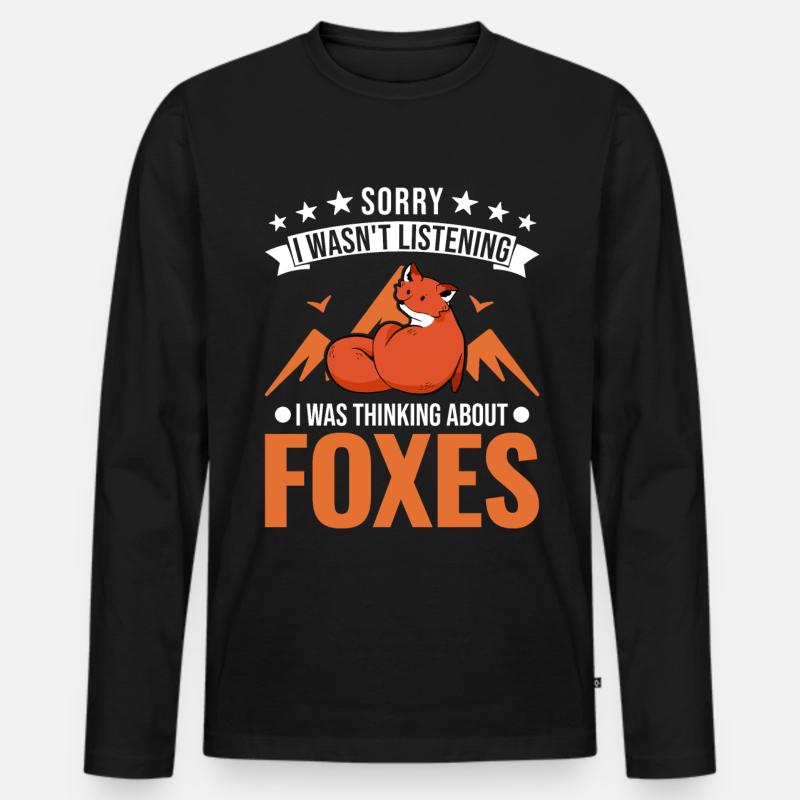 Fuchs Geschenk Rotfuchs - Männer Premium Bio Langarmshirt - Schwarz