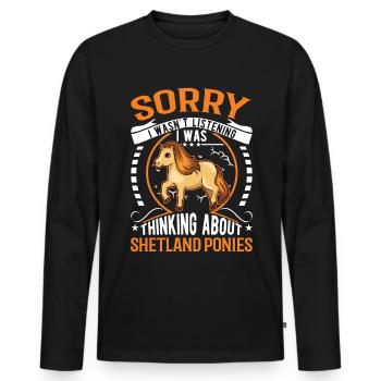 Poney Shetland Poney Shetland Shetty - T-shirt manches longues Premium bio Homme - noir - Devant - Nico (187cm)