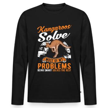 Kangaroo Australia Kangaroo - Men's Premium Organic Long Sleeve Shirt - black - Front - Nico (187cm)