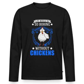 Chickens Chicken Farming Chicken Farmer - Men's Premium Organic Long Sleeve Shirt - black - Front - Nico (187cm)