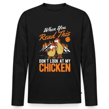 Poulets Élevage de poulets Éleveur de poulet - T-shirt manches longues Premium bio Homme - noir - Devant - Nico (187cm)