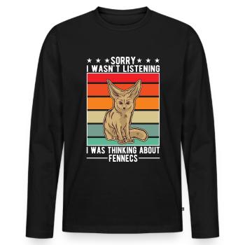 Fennec Gift Desert Fox Fennec - Men's Premium Organic Long Sleeve Shirt - black - Front - Nico (187cm)
