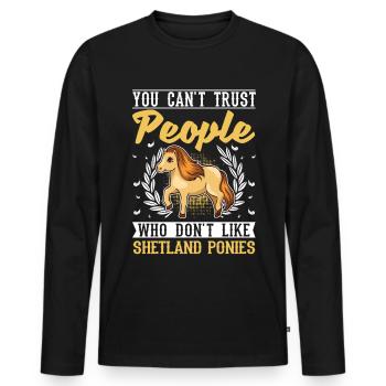 Shetland Pony Gift Shetty - Men's Premium Organic Long Sleeve Shirt - black - Front - Nico (187cm)