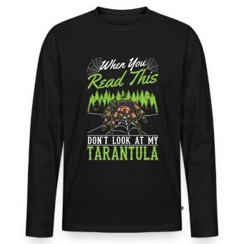 Tarentule Cadeau Araignée Tarentule - T-shirt manches longues Premium bio Homme - noir - Devant - Nico (187cm)