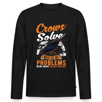 Crow Raven Crow Crow Husbandry Crow Breeder - Men's Premium Organic Long Sleeve Shirt - black - Front - Nico (187cm)