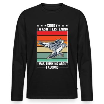 Falke Falkner Turmfalke Falknerei Falkner - Männer Premium Bio Langarmshirt - Schwarz - Vorne - Nico (187cm)